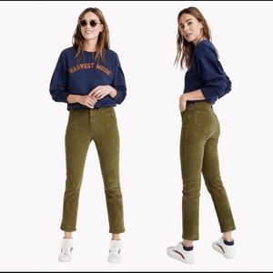 Madewell Corduroy Classic Straight Jeans in vintage moss 27